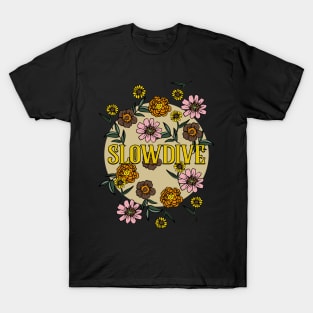 Slowdive Name Personalized Flower Retro Floral 80s 90s Name Style T-Shirt